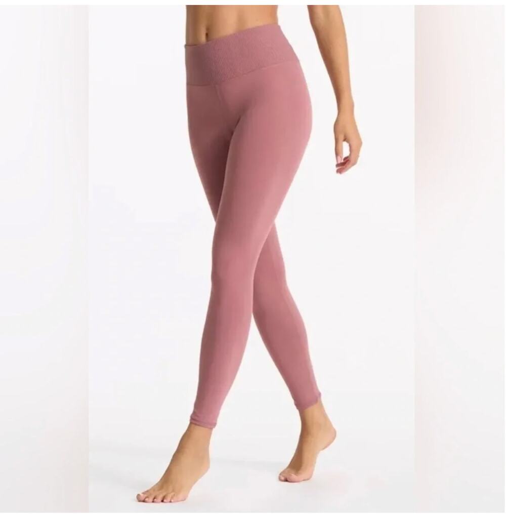 Vuori Rib Studio High-Waisted Leggings Marsala Size XS
